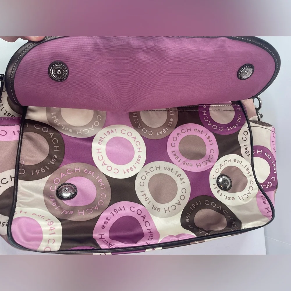 Coach Signature Snaphead Pink Multifunction (Diaper) Messenger Bag